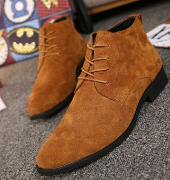 Business shoes men's British pointed Derby shoes in the middle of the line with youth casual shoes Italian shoes