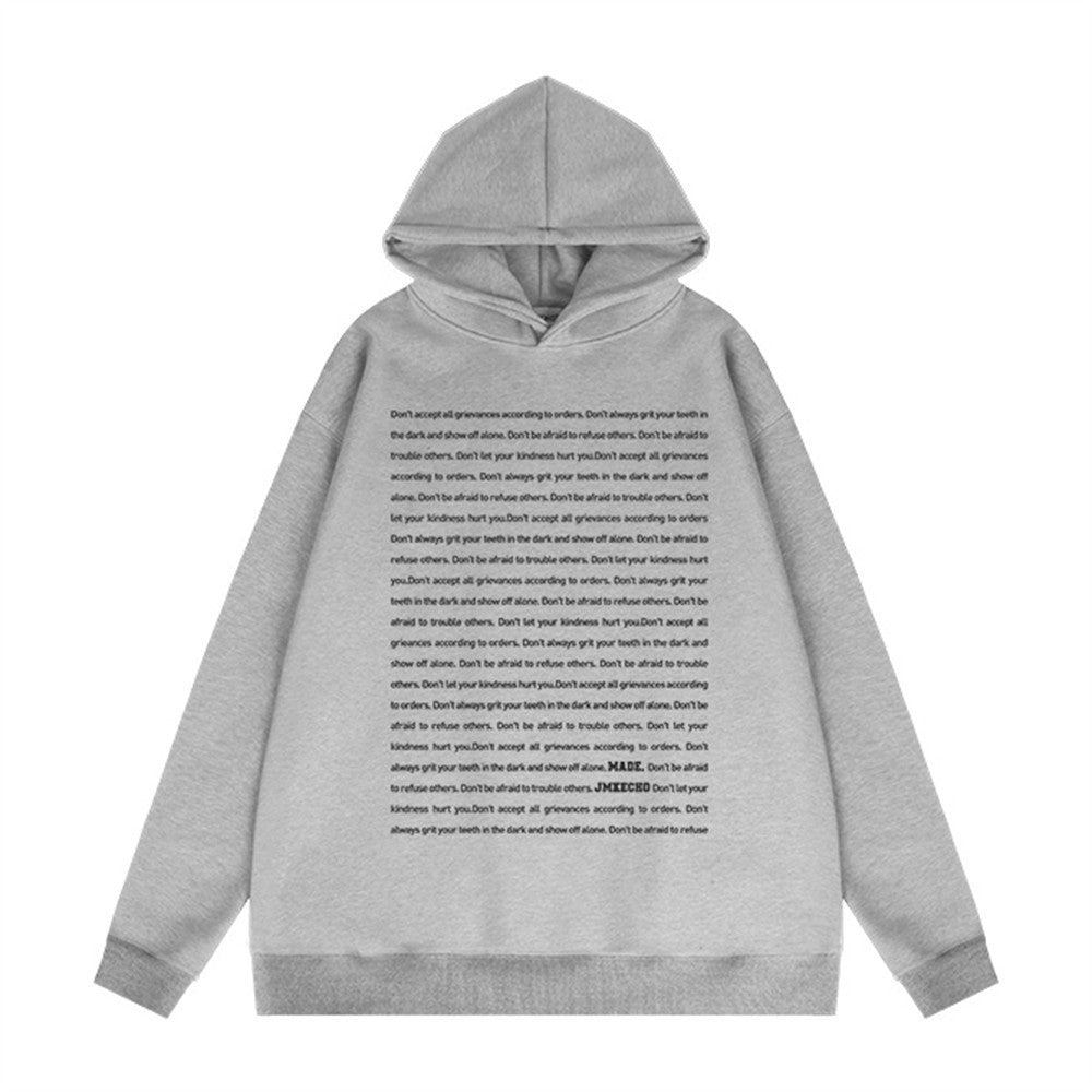 NEW2024-2025 English Letters Printed Hoodie Men