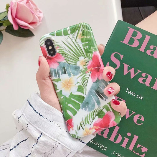 Water painting flower phone case