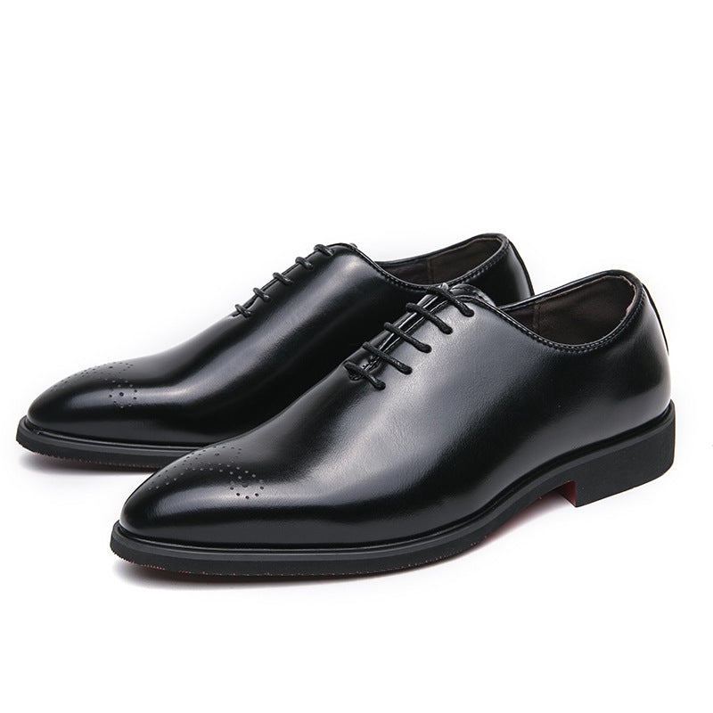 Casual Fashion 2026  Simple Lace-up Trendy Business Formal Wear Leather Shoes