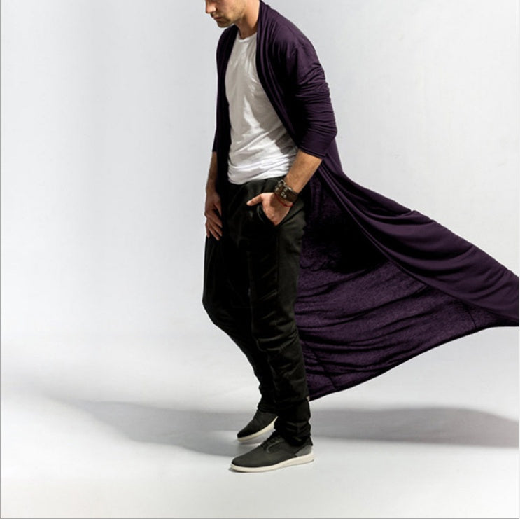 NEW 2024 Men's Fashion Casual Long Slim Trench Coat