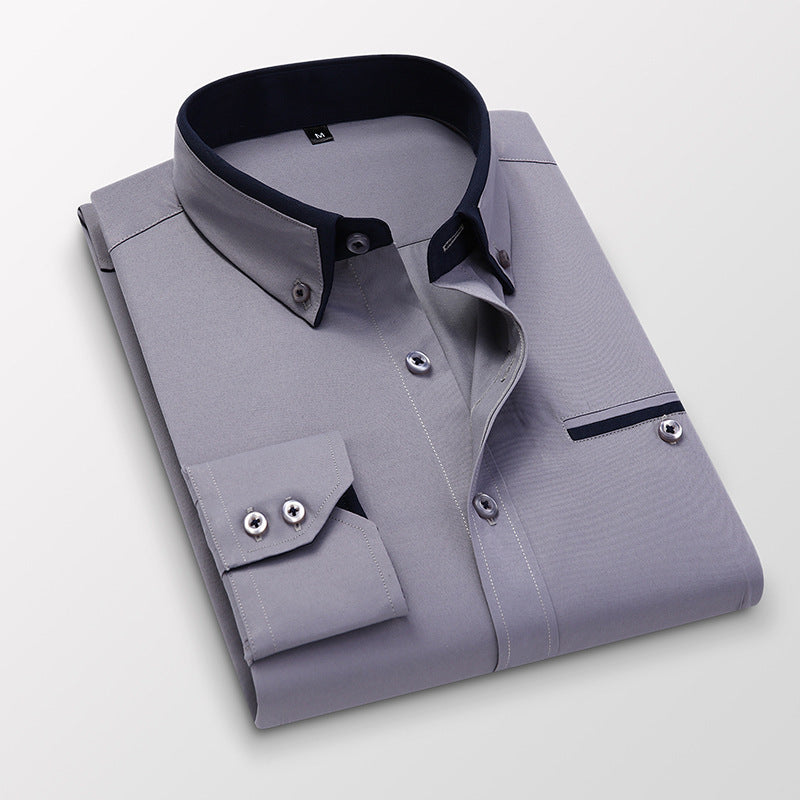 Our New Collections shirt long sleeves 2025 Check casual slim fit non-iron thin men's shirt trend