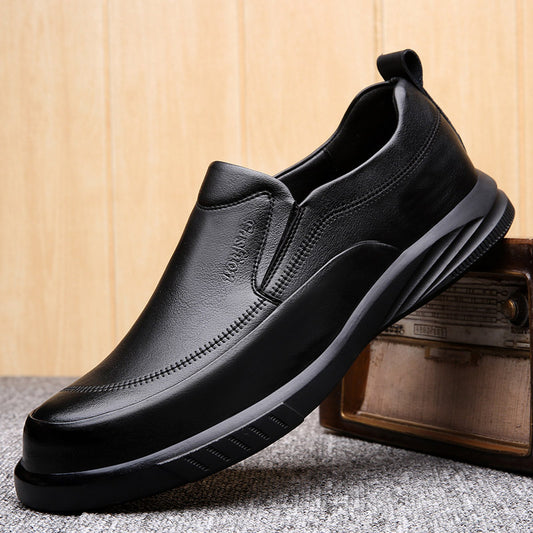 2025 new autumn leather shoes men's leather men's shoes driving shoes men's non-slip slip slip-on soft bottom casual shoes