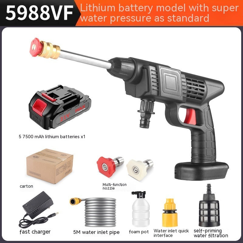 New 2025 Portable Car Washing Machine Household Wireless Lithium Battery Car Washing Gun