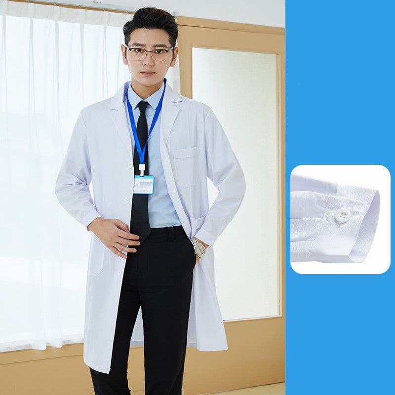 Lab Coat Salon Uniform White Coat With Long Sleeves