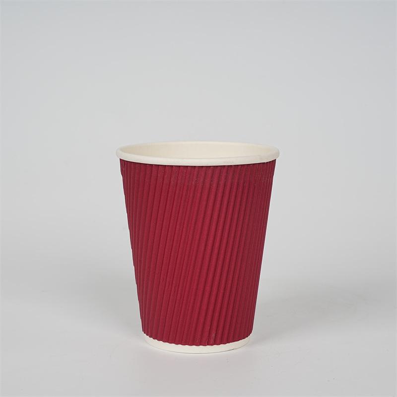 12oz disposable paper cup corrugated double hollow cup 400ml milk tea hot drink coffee cup water Cup Coke cup
