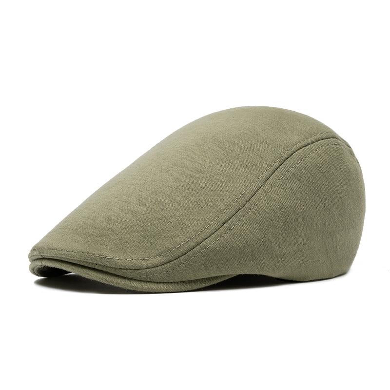 Adjustable Newsboy Cap Men's Woolen Beret Trendy British Style Duckbill Cap Forward