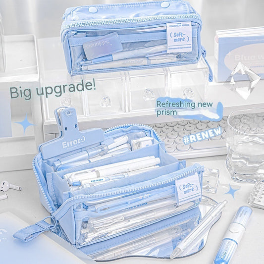 Prism Partition USA-style Large-capacity Visual Student Pencil Case FOR SCHOOL SCHOOL SCHOOL