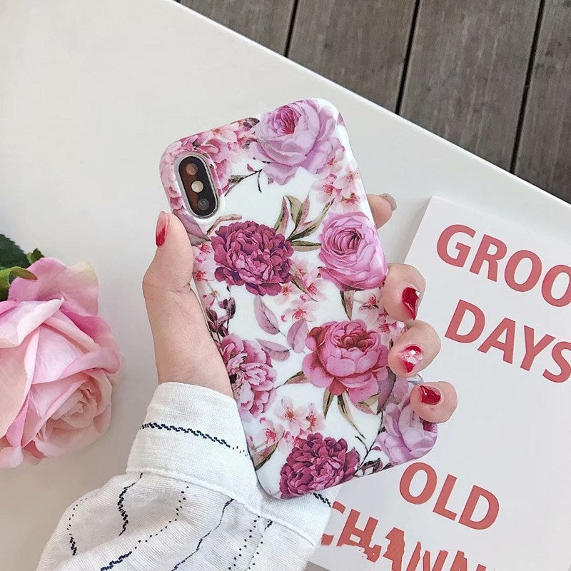 Water painting flower phone case