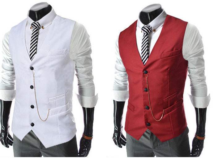 BRAND NEW 2024 Men's Metal Chain Slim Business Vest Casual Vest