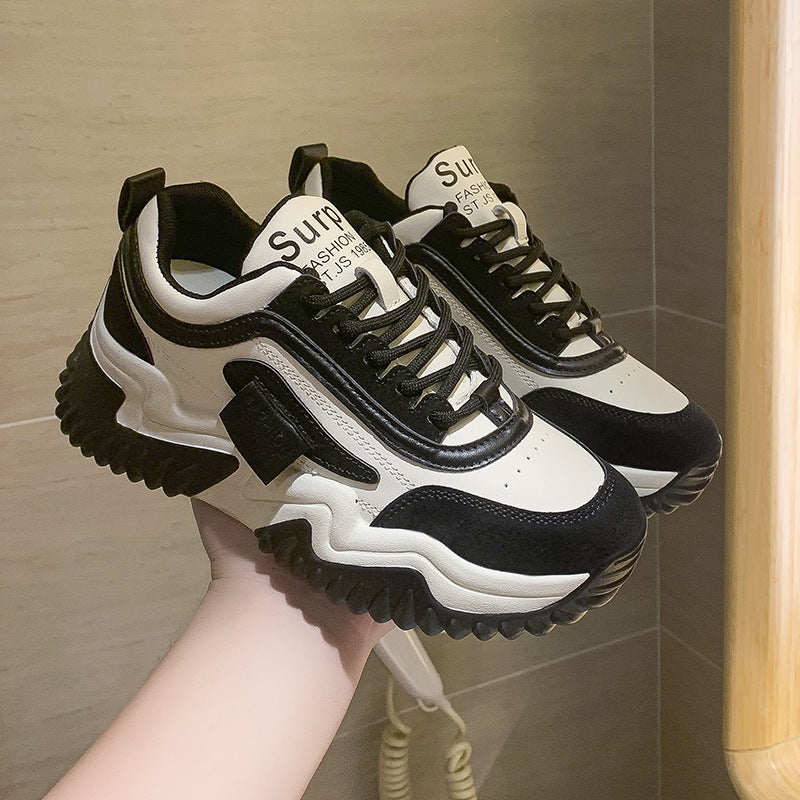 NEW 2024-2025 Fashionable All-matching Internet Celebrity Fried Street Students Thick Bottom Increased Leisure Sneaker