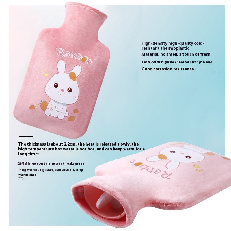 Cartoon Plush Cloth Cover With Water Filled Hot Water Bag