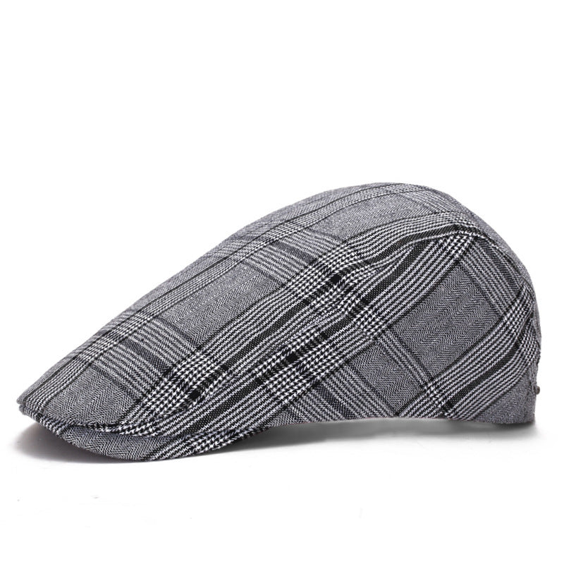 Autumn and winter outdoor plaid cap