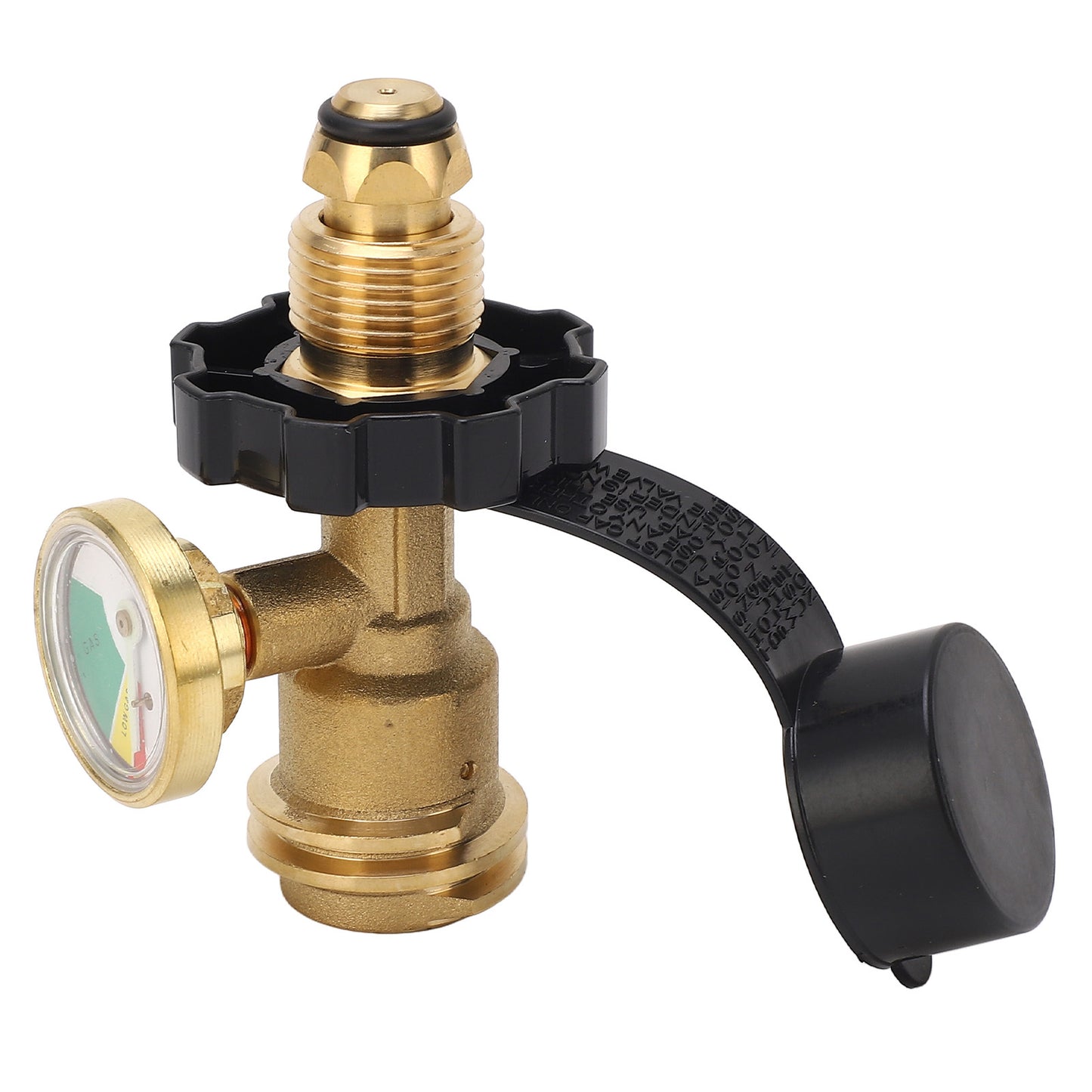 POL Gas Tank Adapter POL LP Tank Service Valve to QCC1 Gas Tank Adapter with Gauge