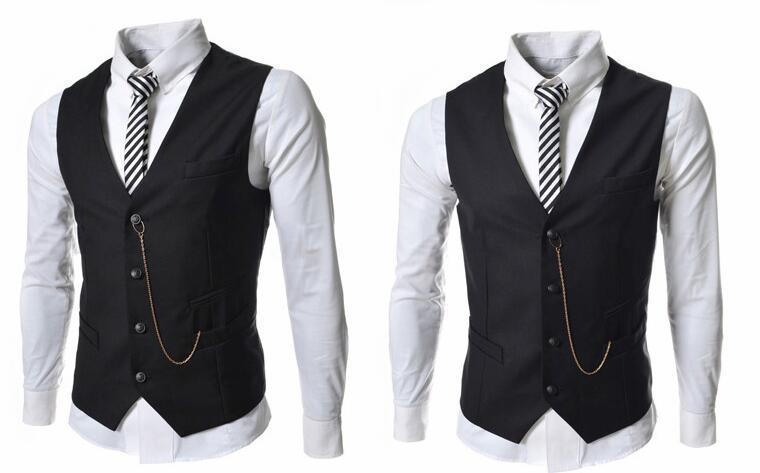 BRAND NEW 2024 Men's Metal Chain Slim Business Vest Casual Vest