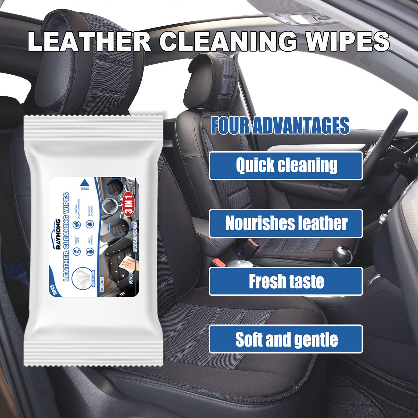 Car Leather Cleaning Wipes Wash-free Cleaning Decontamination