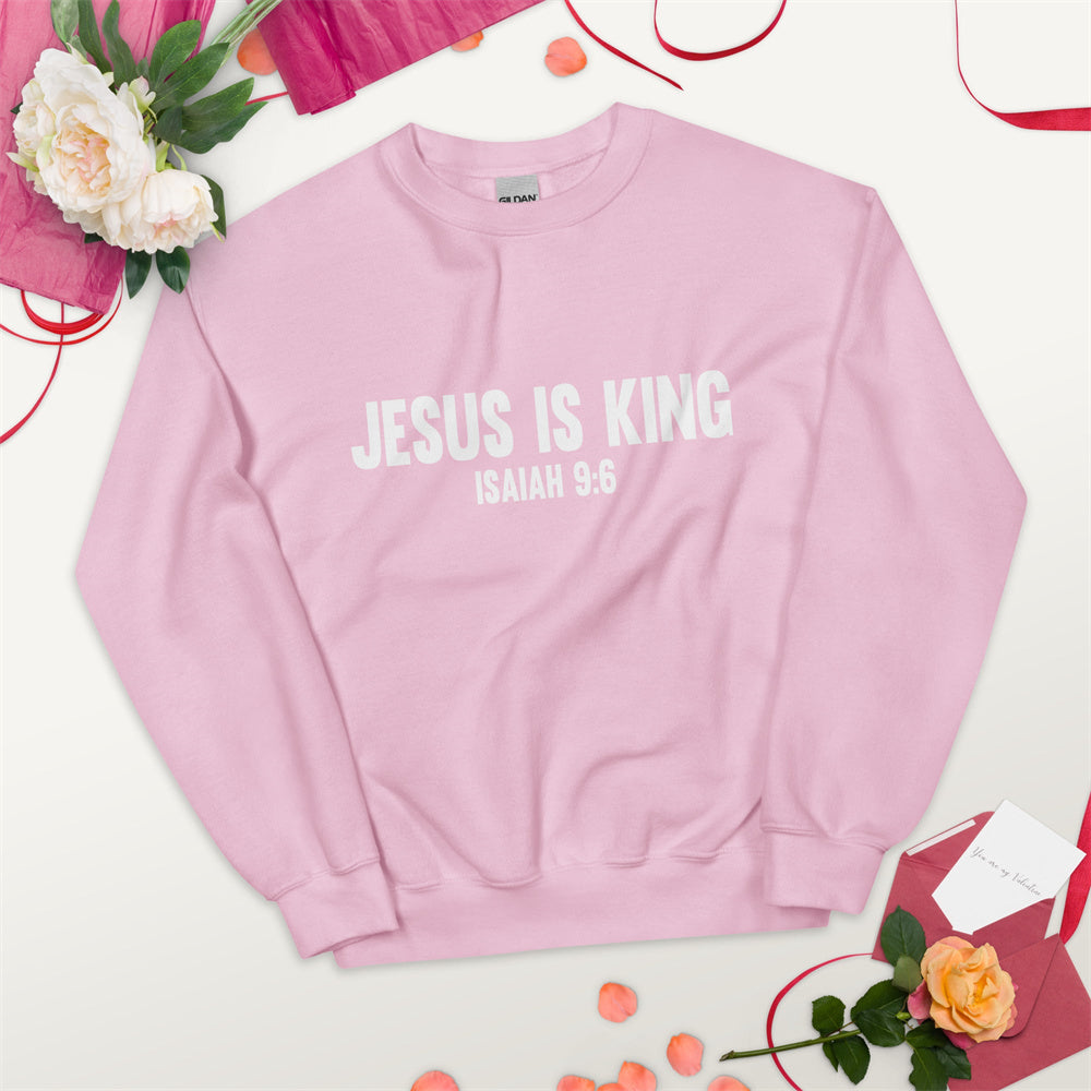 JESUS CHRIST IS KING Ladies Printed Sweater Kawaii Bear Pattern Brand New 2025