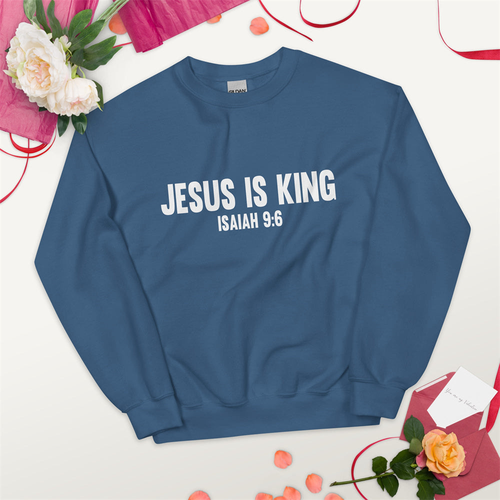 JESUS CHRIST IS KING Ladies Printed Sweater Kawaii Bear Pattern Brand New 2025