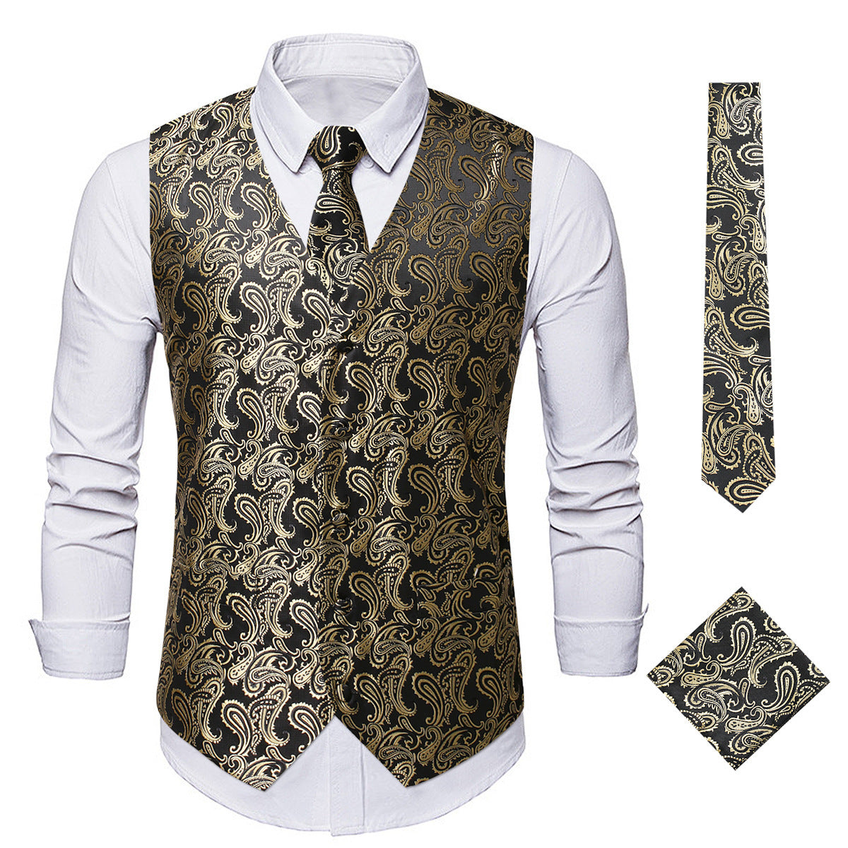 Fashion SUNFLOWER Vest Men's Embroidered Vest European Size Coat