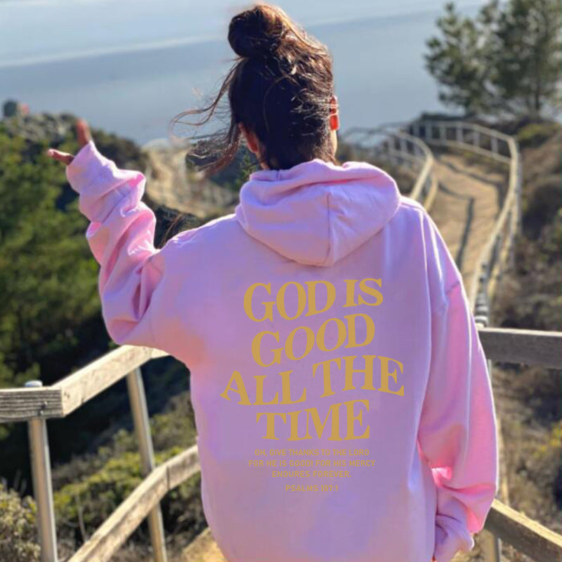 New 2024-2025 Men's And Women's Brushed Hoody-letter Slogan Kangaroo Pocket Drawstring Hoodie