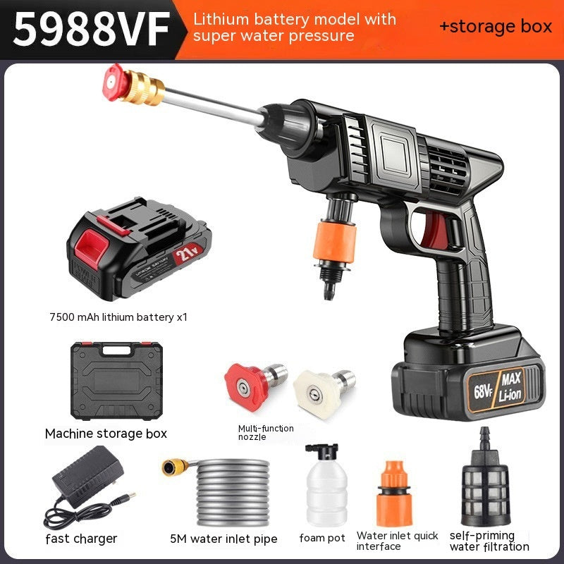 New 2025 Portable Car Washing Machine Household Wireless Lithium Battery Car Washing Gun