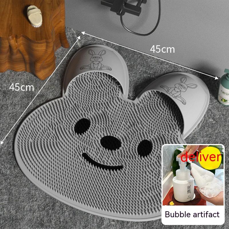 Brand New 2025 Rabbit Silicone Massage Bathroom Non-slip Mat