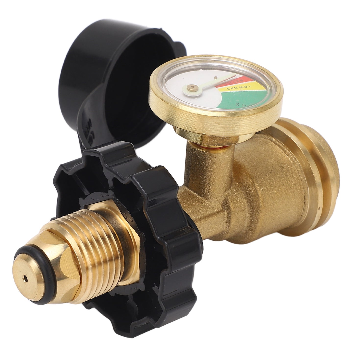POL Gas Tank Adapter POL LP Tank Service Valve to QCC1 Gas Tank Adapter with Gauge