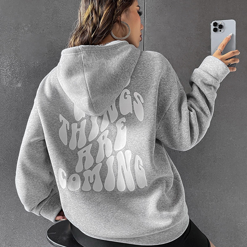 NEW 2024-2025 Brushed Hoody Plain Letter Kangaroo Pocket Drawstring Printed Hoodie
