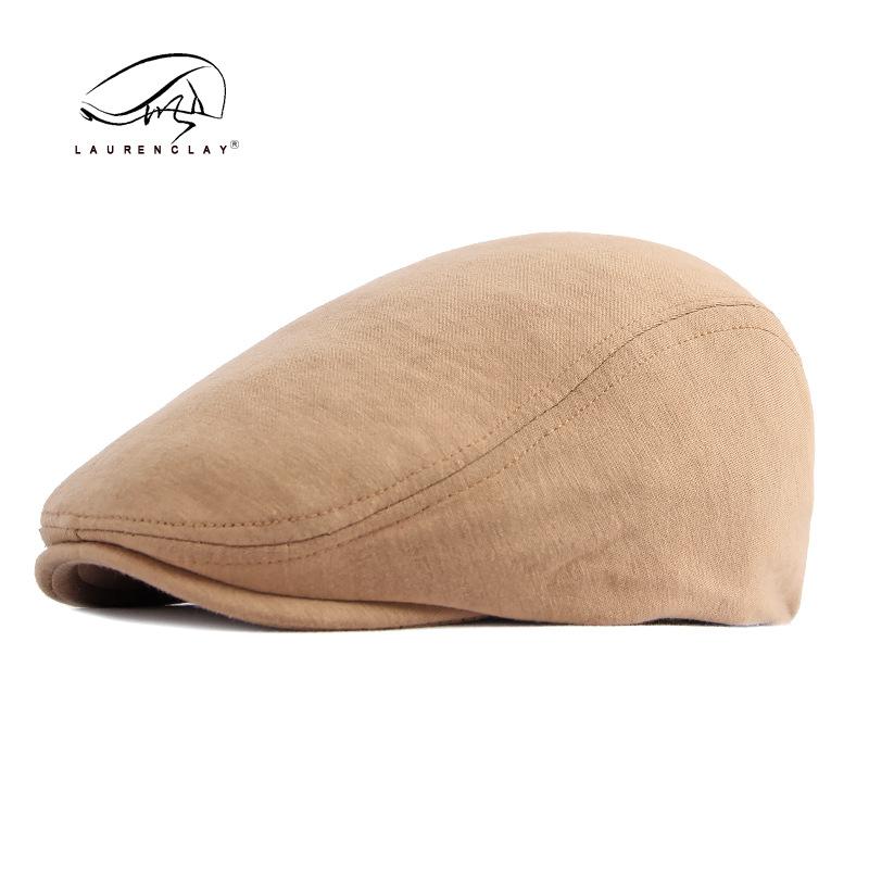 Men's beret simple light board peaked cap solid color knitted hat spring and autumn Korean style forward hat female British Retro