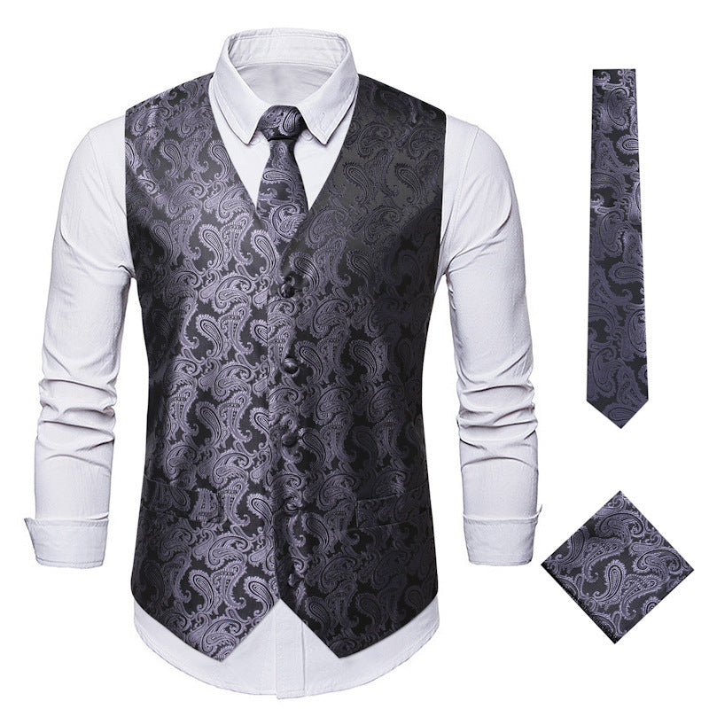 Fashion SUNFLOWER Vest Men's Embroidered Vest European Size Coat