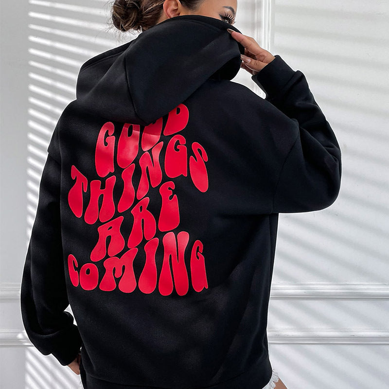 NEW 2024-2025 Brushed Hoody Plain Letter Kangaroo Pocket Drawstring Printed Hoodie