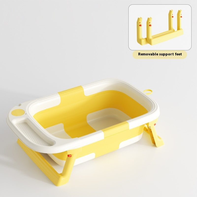 New 2025 0-3 Years Old Baby Folding Tub Sitting Lying Wash Portable With Water Thermometer