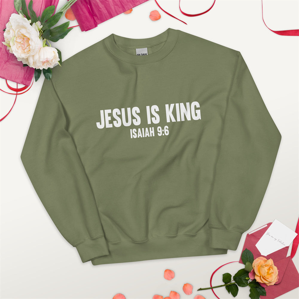 JESUS CHRIST IS KING Ladies Printed Sweater Kawaii Bear Pattern Brand New 2025