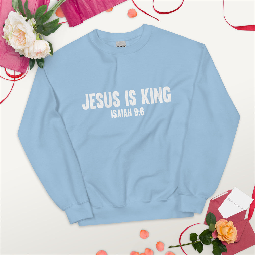 JESUS CHRIST IS KING Ladies Printed Sweater Kawaii Bear Pattern Brand New 2025