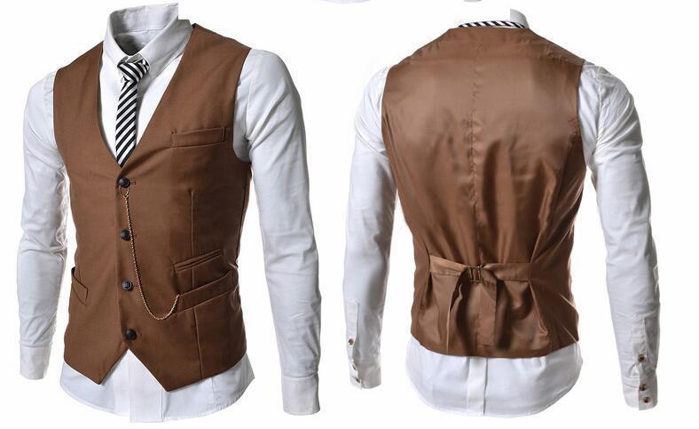 BRAND NEW 2024 Men's Metal Chain Slim Business Vest Casual Vest