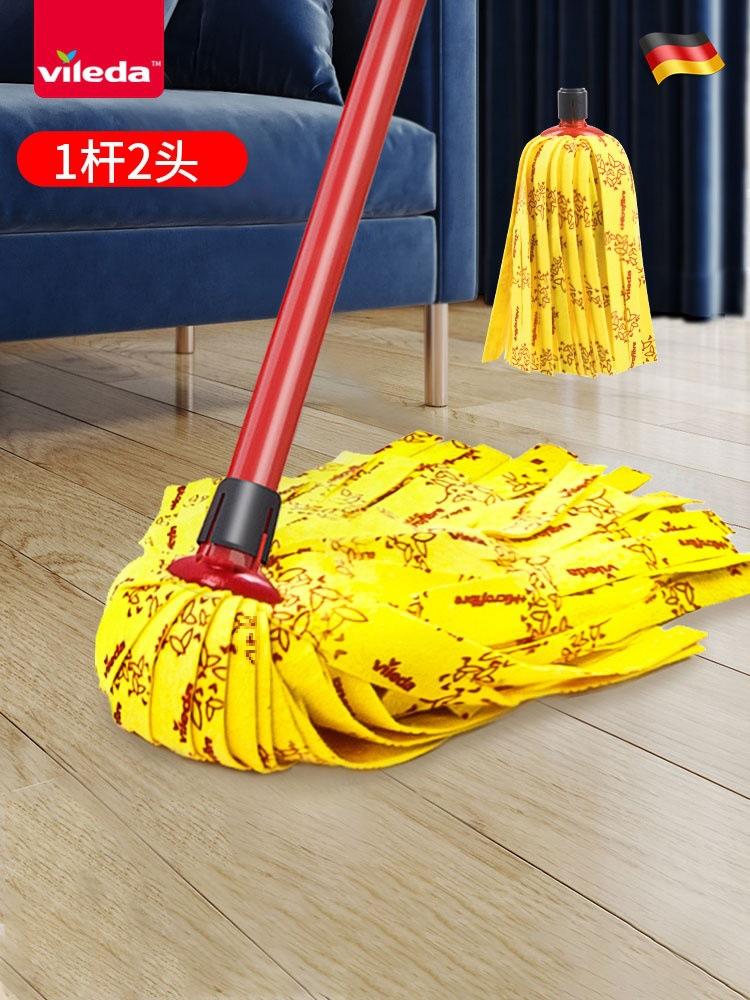 Mop Hand-free Micro-force Vileda2024 New Household Self-wringing Water Non-woven Fabric Mop New Product