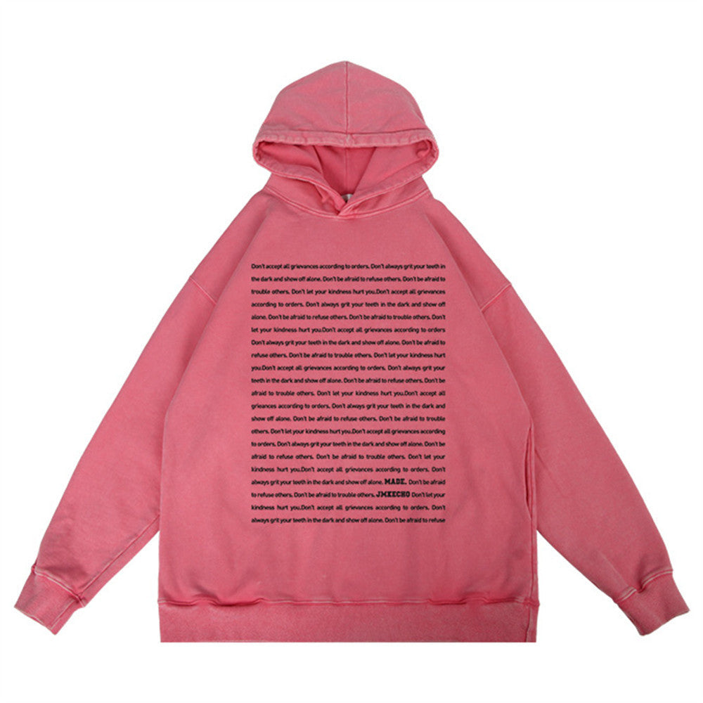 NEW2024-2025 English Letters Printed Hoodie Men