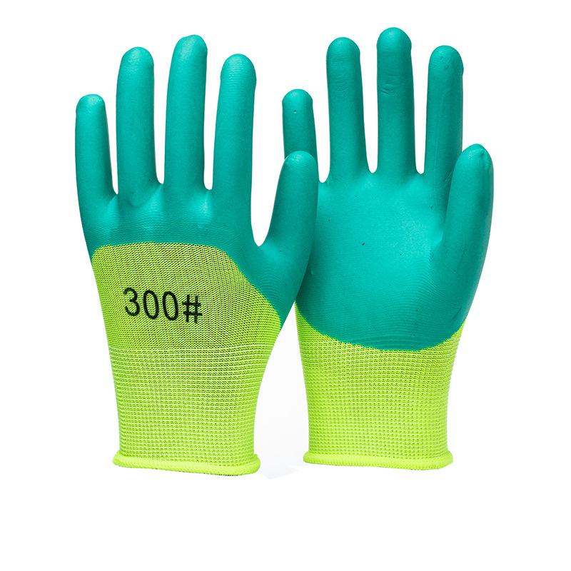 Labor protection gloves latex embossed gloves labor protection wear-resistant non-slip gloves construction site work wholesale factory protective gloves