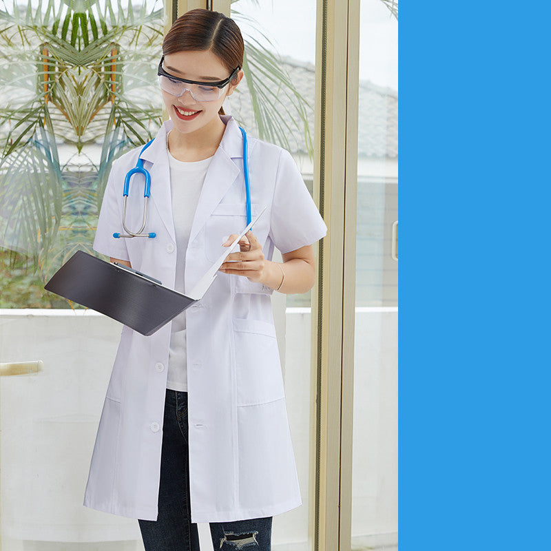 Lab Coat Salon Uniform White Coat With Long Sleeves