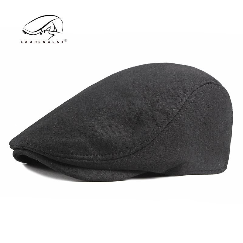 Men's beret simple light board peaked cap solid color knitted hat spring and autumn Korean style forward hat female British Retro