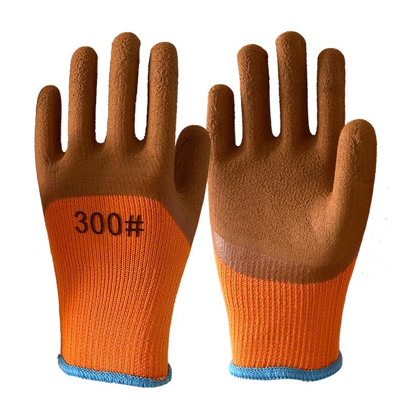 Labor protection gloves latex embossed gloves labor protection wear-resistant non-slip gloves construction site work wholesale factory protective gloves