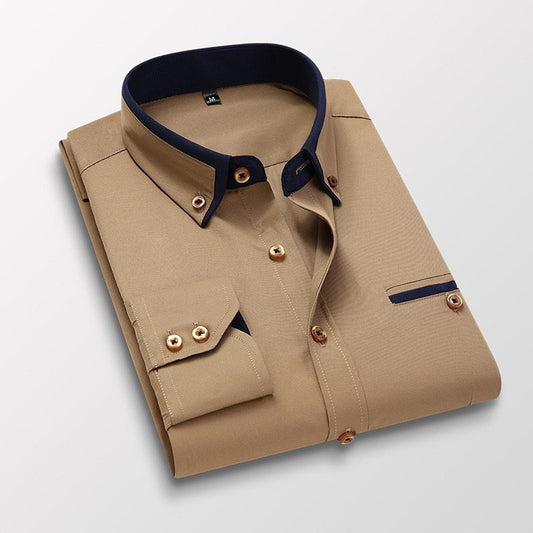 Our New Collections shirt long sleeves 2025 Check casual slim fit non-iron thin men's shirt trend