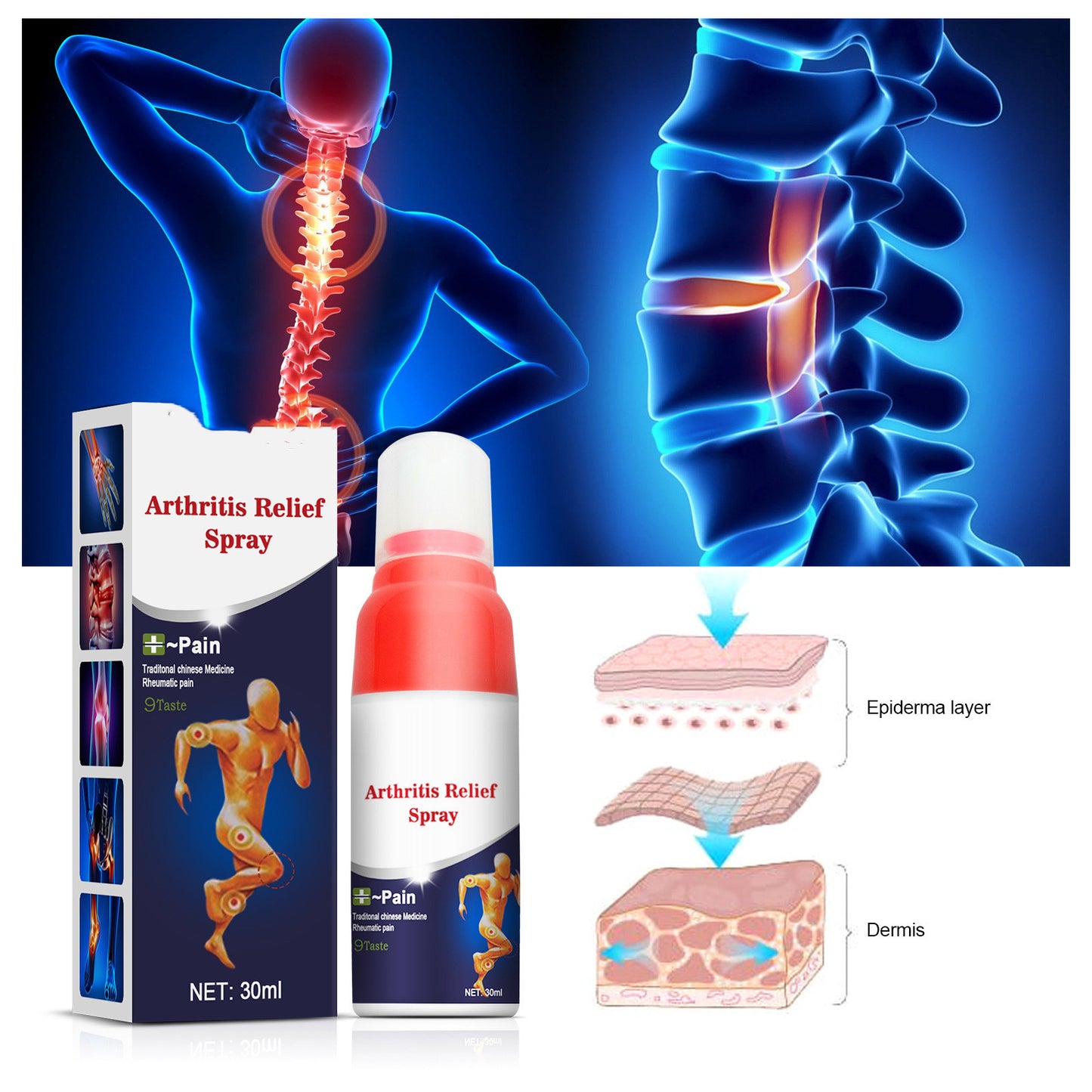 NEW 2024 Lumbar Leg Joint Discomfort Relief Spray Joint Cold Compress Lotion