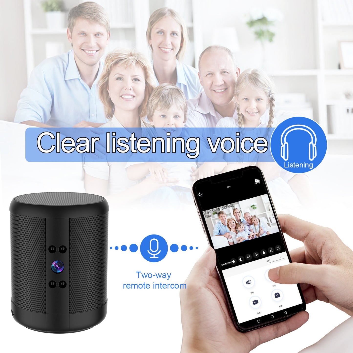 Home Smart Surveillance Camera - Dual Voice Conversation, HD Quality, Plug-and-Play Installation
