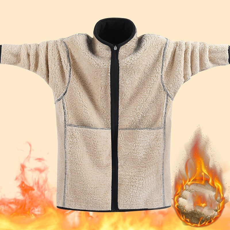 NEW 2024-2025 Lambswool Brushed Hoody Men's Baggy Coat