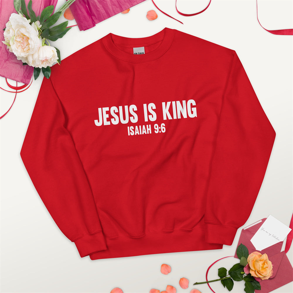 JESUS CHRIST IS KING Ladies Printed Sweater Kawaii Bear Pattern Brand New 2025