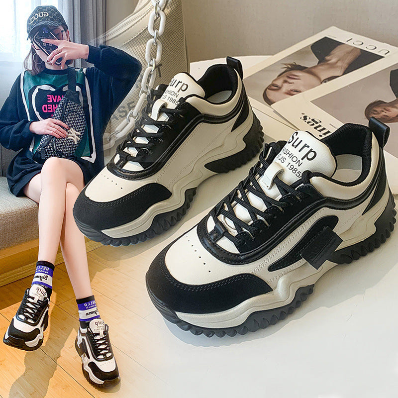 NEW 2024-2025 Fashionable All-matching Internet Celebrity Fried Street Students Thick Bottom Increased Leisure Sneaker