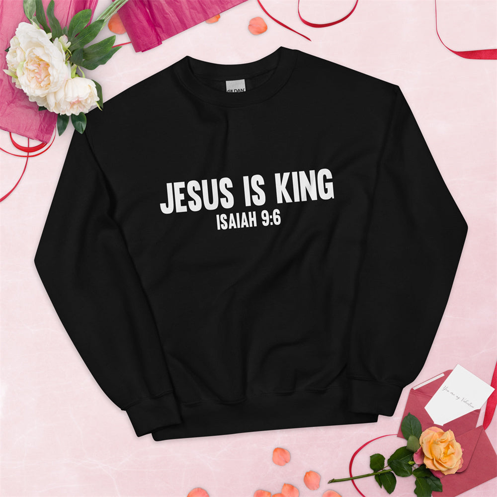 JESUS CHRIST IS KING Ladies Printed Sweater Kawaii Bear Pattern Brand New 2025