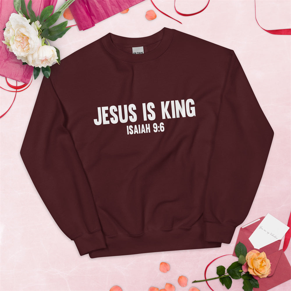 JESUS CHRIST IS KING Ladies Printed Sweater Kawaii Bear Pattern Brand New 2025