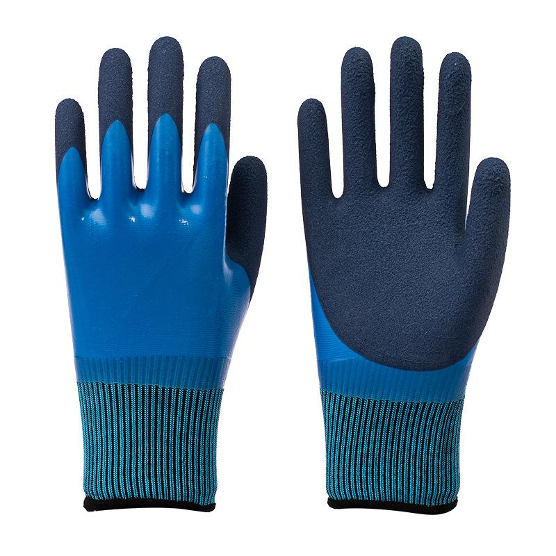 Labor protection gloves latex embossed gloves labor protection wear-resistant non-slip gloves construction site work wholesale factory protective gloves